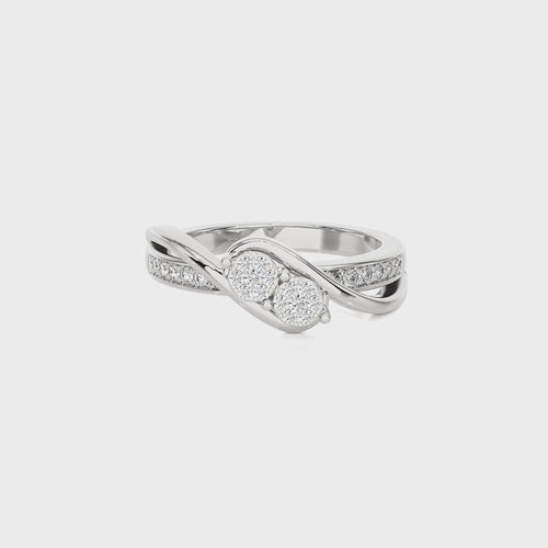 1/5 CT.Round Lab Created Diamond Bypass Ring