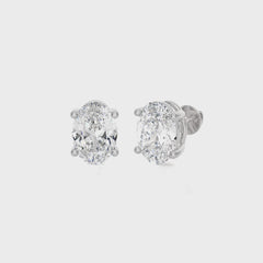 2 CT. Oval Lab Created Diamond Stud Earrings