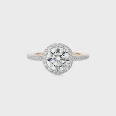 Aura Vintage Diamond Halo Engagement Ring