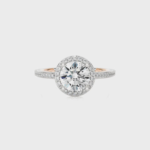 Aura Vintage Diamond Halo Engagement Ring