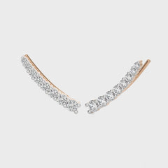 3/4 CT. Round Lab Created Diamond Climber Earrings