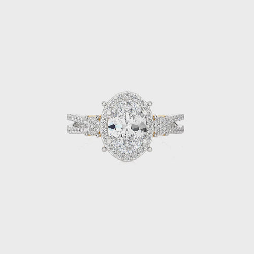 Collette Classic Bazel and Halo Diamond Engagement Ring