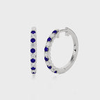 5/8 CT Sapphire Diamond Eternity Hoop Earrings