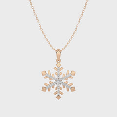 1/6 CT. Sparkling Snowflake Round Lab Created Diamond Pendant