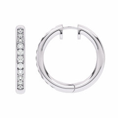 1 CT. Round Natural Diamond Eternity Hoop Earrings