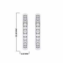 1 CT. Round Diamond Eternity Hoop Earrings