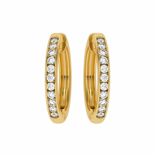 1 CT. Round Natural Diamond Eternity Hoop Earrings