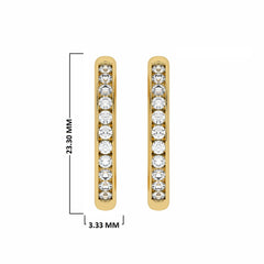 1 CT. Round Natural Diamond Eternity Hoop Earrings