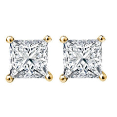 1/2 CT. Solitaire Princess Natural Diamond Stud Earrings