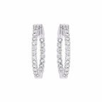 1 CT. Round Natural Diamond Inside Out Hoop Earrings