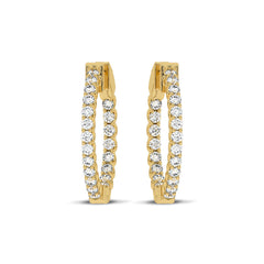 1 CT. Round Natural Diamond Inside Out Hoop Earrings