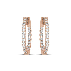 1 CT. Round Natural Diamond Inside Out Hoop Earrings