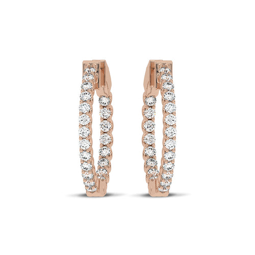 1 CT. Round Natural Diamond Inside Out Hoop Earrings