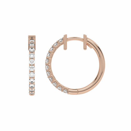 1/2 CT. Round Natural Diamond Eternity Hoop Earrings