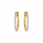 1/2 CT. Round Natural Diamond Eternity Hoop Earrings