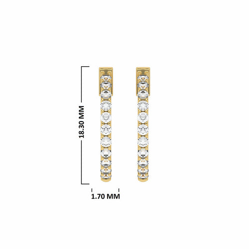 1/2 CT. Round Diamond Eternity Hoop Earrings