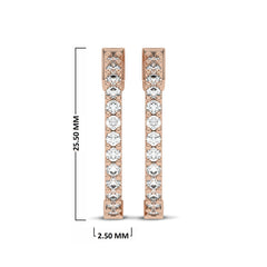 2 CT. Round Natural Diamond Inside Out Hoop Earrings