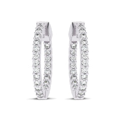 2 CT. Round Natural Diamond Inside Out Hoop Earrings