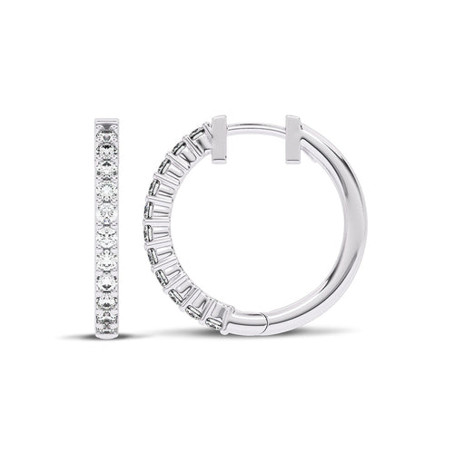 1/2 CT. Round Diamond Eternity Hoop Earrings