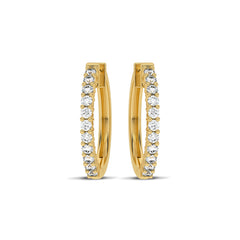 1/2 CT. Round Natural Diamond Eternity Hoop Earrings