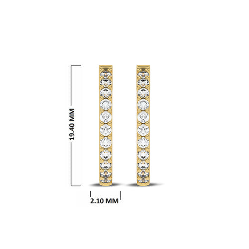 1/2 CT. Round Diamond Eternity Hoop Earrings