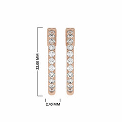 1 CT. Round Natural Diamond Eternity Hoop Earrings