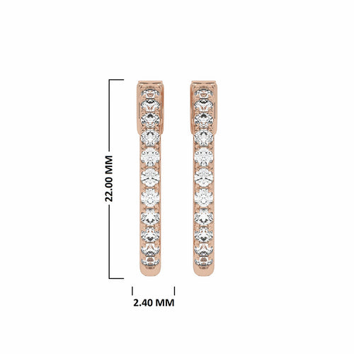 1 CT. Round Natural Diamond Eternity Hoop Earrings