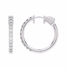 1 CT. Round Natural Diamond Eternity Hoop Earrings