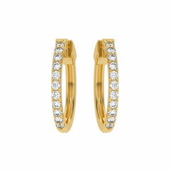 1 CT. Round Natural Diamond Eternity Hoop Earrings