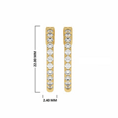 1 CT. Round Natural Diamond Eternity Hoop Earrings