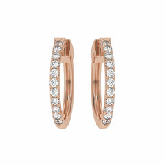 1 CT. Round Natural Diamond Eternity Hoop Earrings