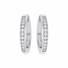 1 CT. Round Diamond Eternity Hoop Earrings