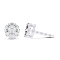 3/4 CT. Floral Cluster Natural Diamond Stud Earrings