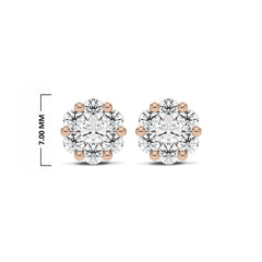 3/4 CT. Floral Cluster Stud Earrings