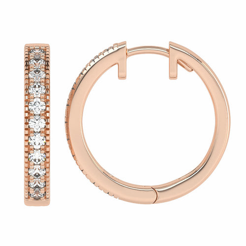 1/2 CT. Round Diamond Eternity Hoop Earrings