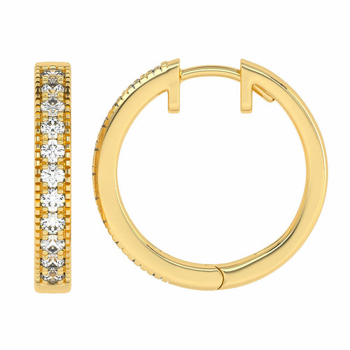 1/2 CT. Round Diamond Eternity Hoop Earrings