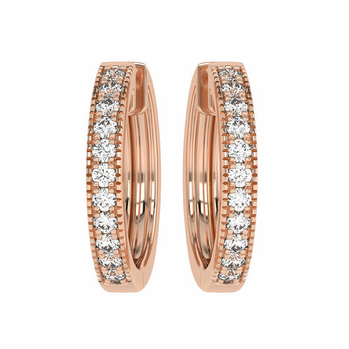 1/2 CT. Round Diamond Eternity Hoop Earrings