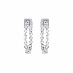 1 CT. Round Natural Diamond Inside Out Hoop Earrings