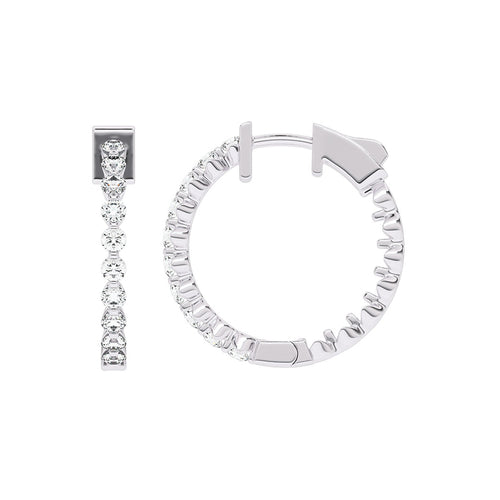 1 CT. Round Diamond Inside Out Hoop Earrings