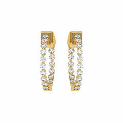 1 CT. Round Natural Diamond Inside Out Hoop Earrings