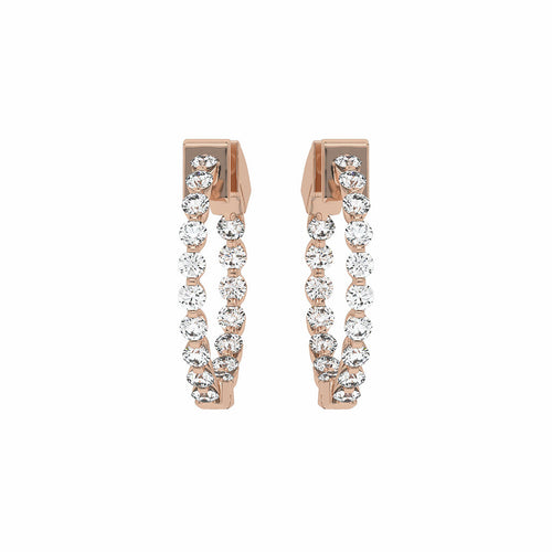 1 CT. Round Natural Diamond Inside Out Hoop Earrings