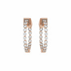 1 CT. Round Natural Diamond Inside Out Hoop Earrings