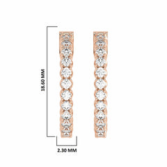 1 CT. Round Natural Diamond Inside Out Hoop Earrings