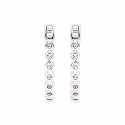 1 CT. Round Natural Diamond Eternity Hoop Earrings