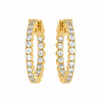 1 CT. Round Natural Diamond Inside Out Hoop Earrings