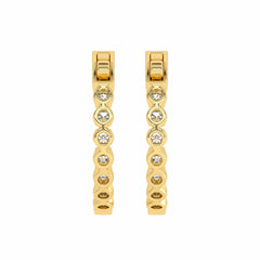 1 CT. Round Natural Diamond Eternity Hoop Earrings