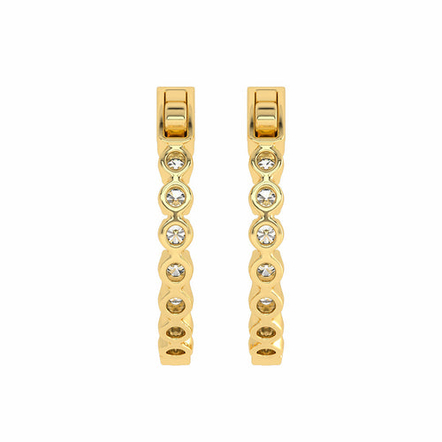 1 CT. Round Natural Diamond Eternity Hoop Earrings