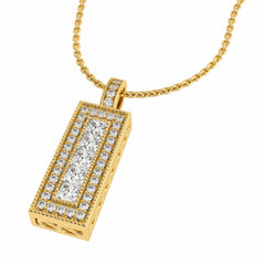 1 CT. Princess Cocktail Diamond Vertical Bar Pendant