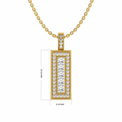 1 CT. Princess Cocktail Natural Diamond Vertical Bar Pendant