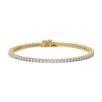 3 CT. Stardust Sparkle Natural Diamonds Studded Classic Gold Tennis Bracelet with Clasp Lock